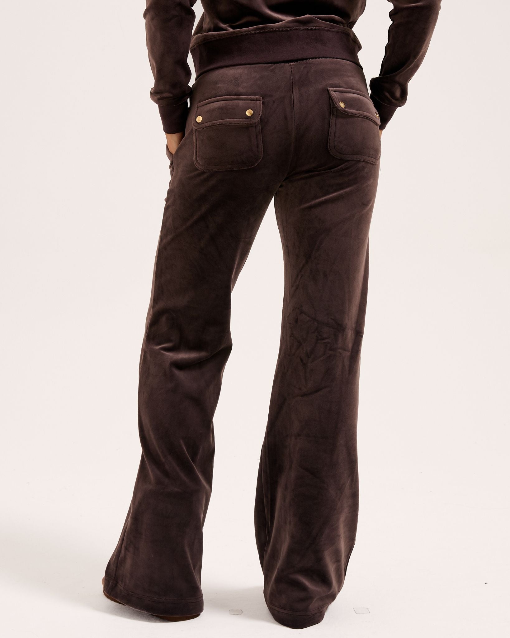 Classic Velour Layla Low Rise Pocket Flare Gold Java - Juicy Couture Scandinavia