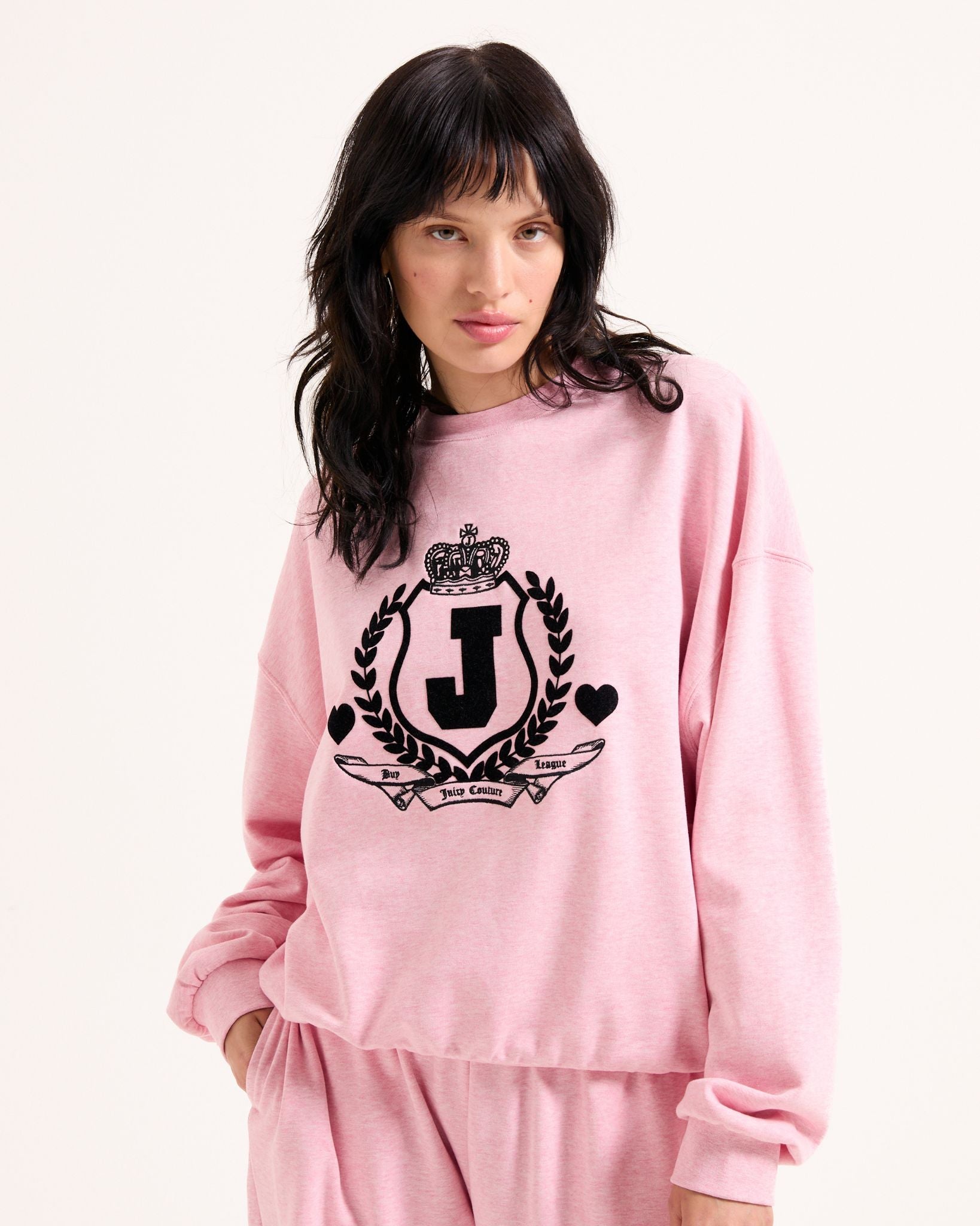 Venice Crest Sweatshirt Pink Marl - Juicy Couture Scandinavia