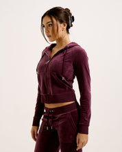 Classic Velour Robertson Zip Hoodie Winestasting - Juicy Couture Scandinavia