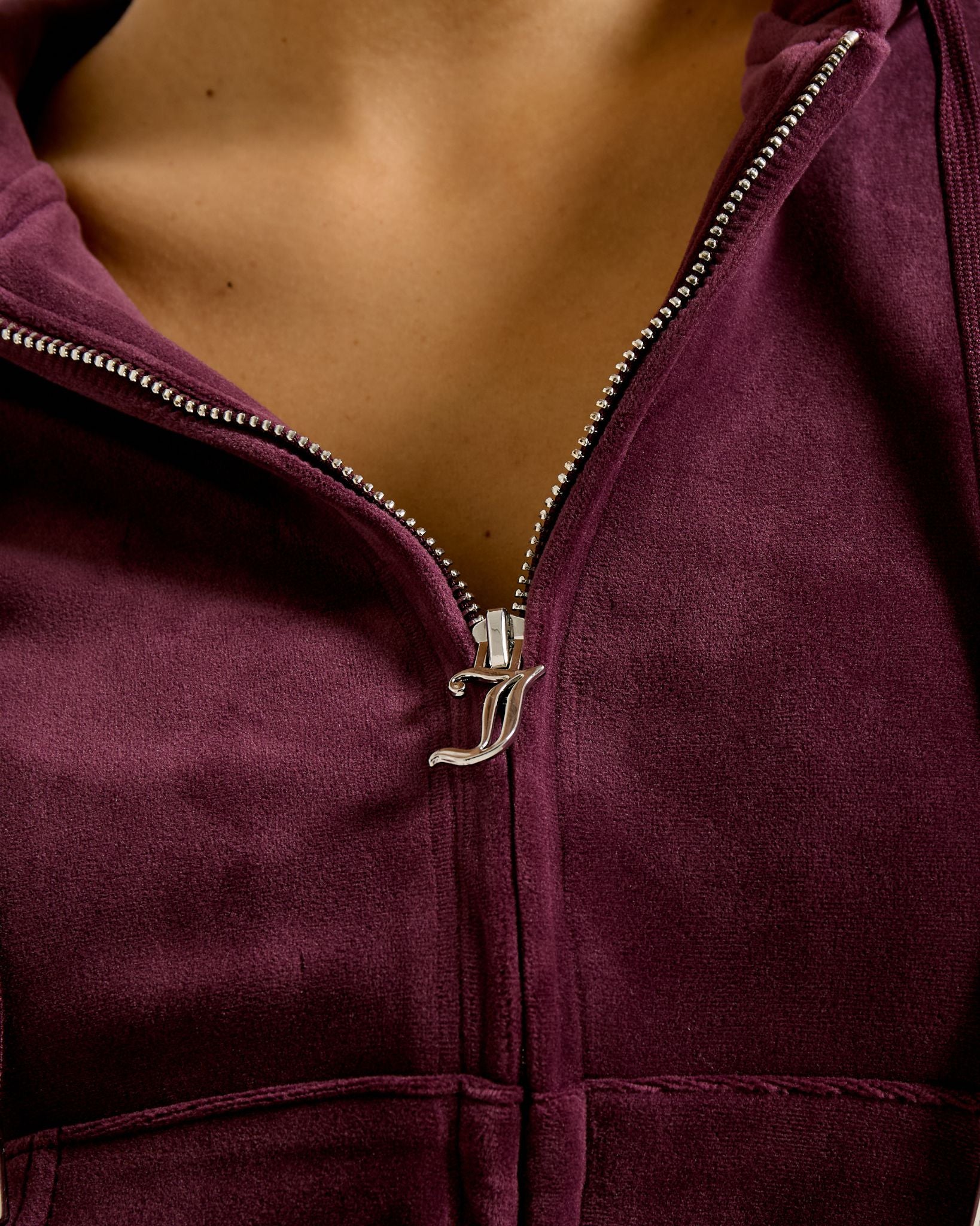 Classic Velour Robertson Zip Hoodie Winestasting - Juicy Couture Scandinavia