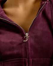 Classic Velour Robertson Zip Hoodie Winestasting - Juicy Couture Scandinavia