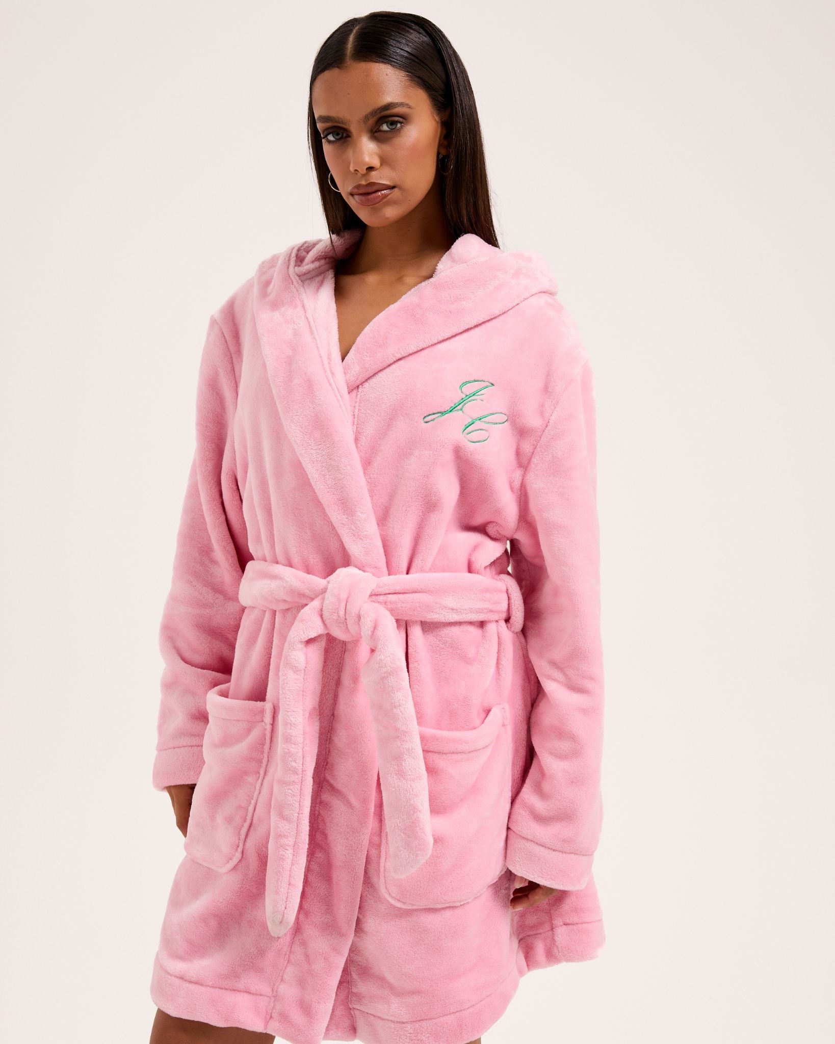 Crown Plush Hooded Robe Juicy Pink - Juicy Couture Scandinavia