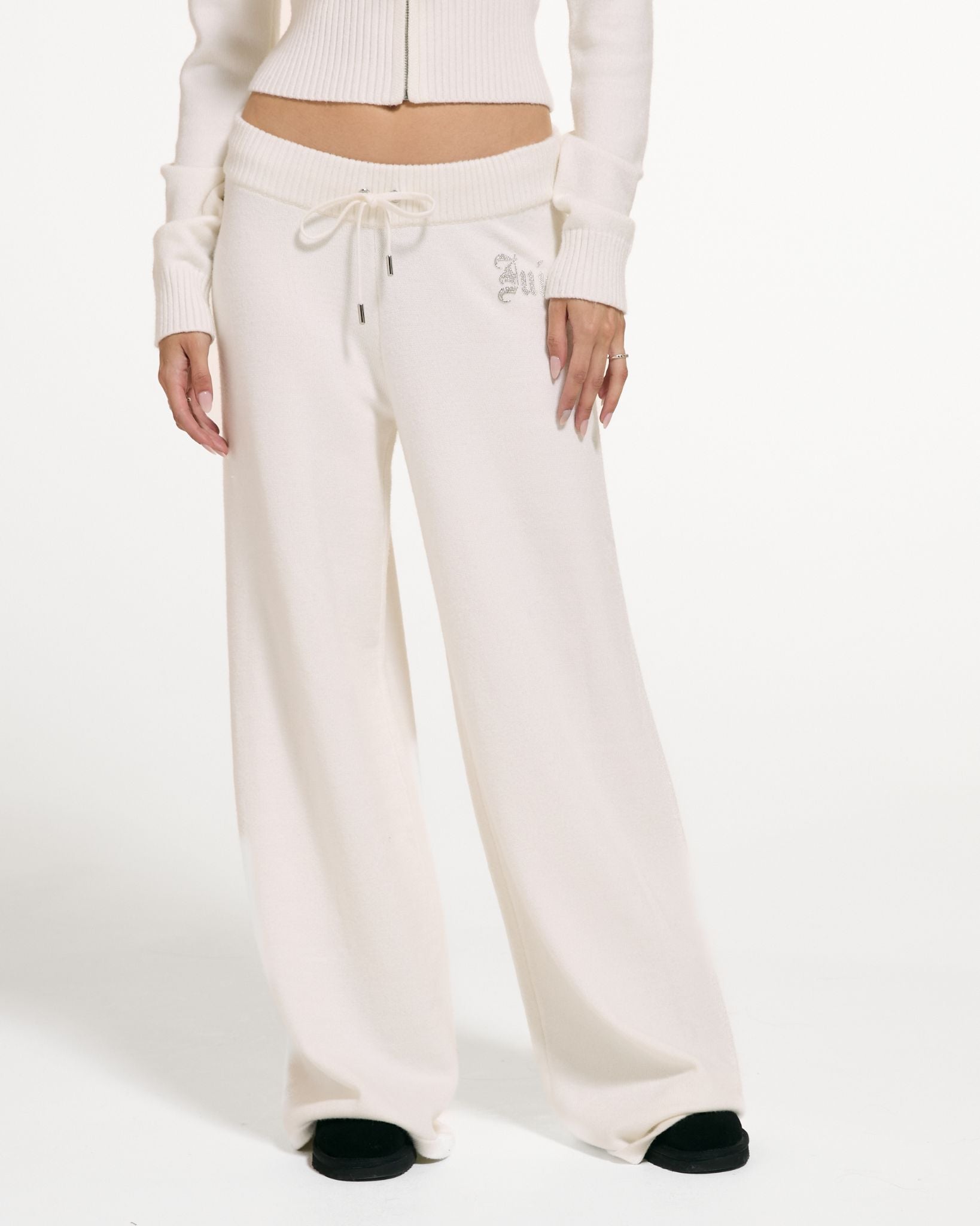 Knitted Diamante Trackpant Sugar Swizzle
