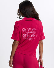 Juicy Crown Frill Pyjama Set Persian Red