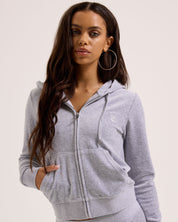 Classic Velour Robertson Zip Hoodie Silver Marl - Juicy Couture Scandinavia