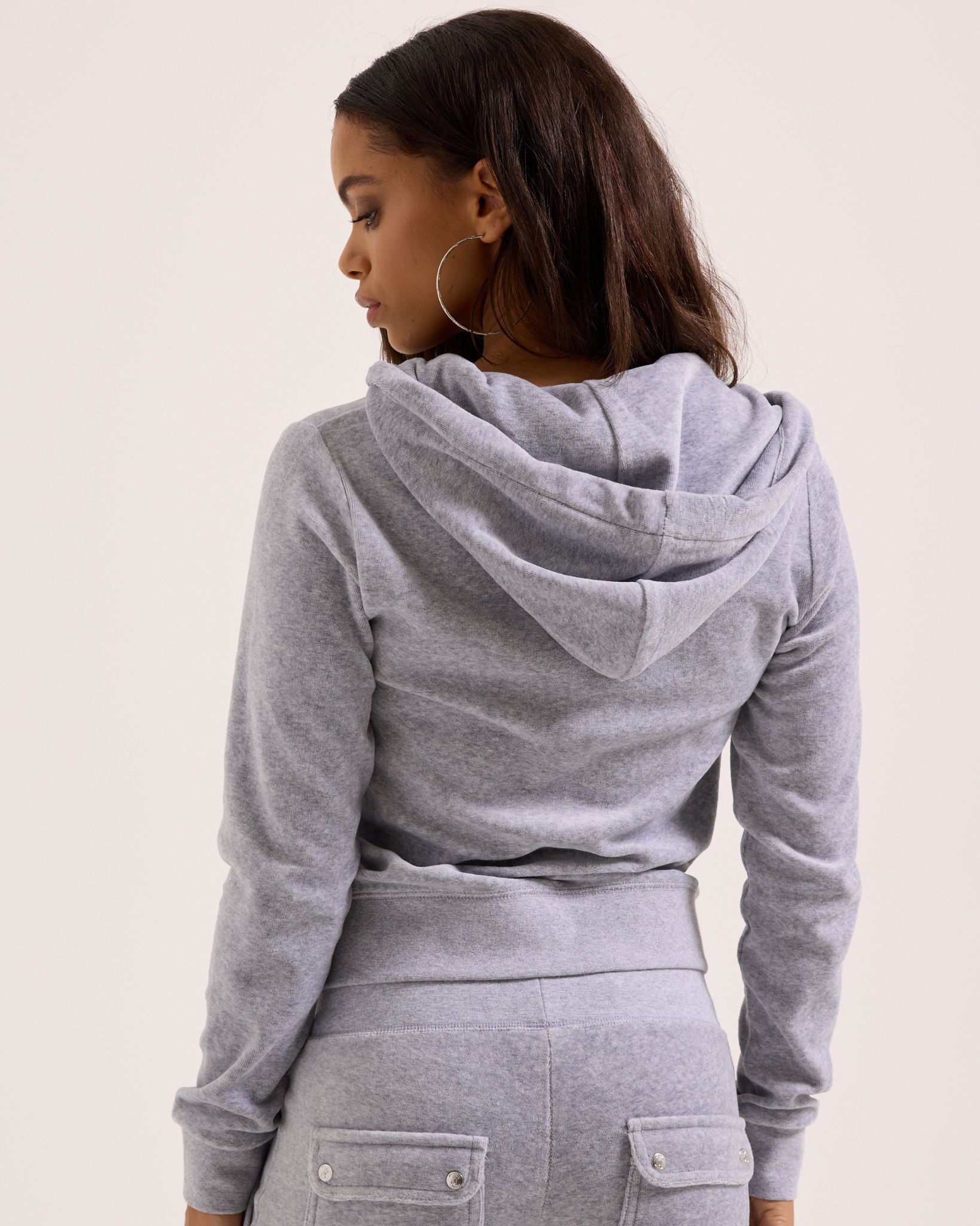 Classic Velour Robertson Zip Hoodie Silver Marl - Juicy Couture Scandinavia