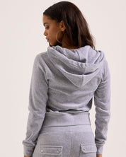 Classic Velour Robertson Zip Hoodie Silver Marl - Juicy Couture Scandinavia