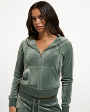 Classic Velour Robertson Zip Hoodie Thyme