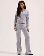Classic Velour Layla Low Rise Pocket Flare Silver Marl - Juicy Couture Scandinavia