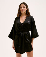 Juicy Couture Satin Robe Black - Juicy Couture Scandinavia