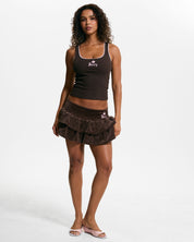 Old Gothic Lace Trim Vest Java