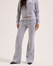Classic Velour Layla Low Rise Pocket Flare Silver Marl - Juicy Couture Scandinavia