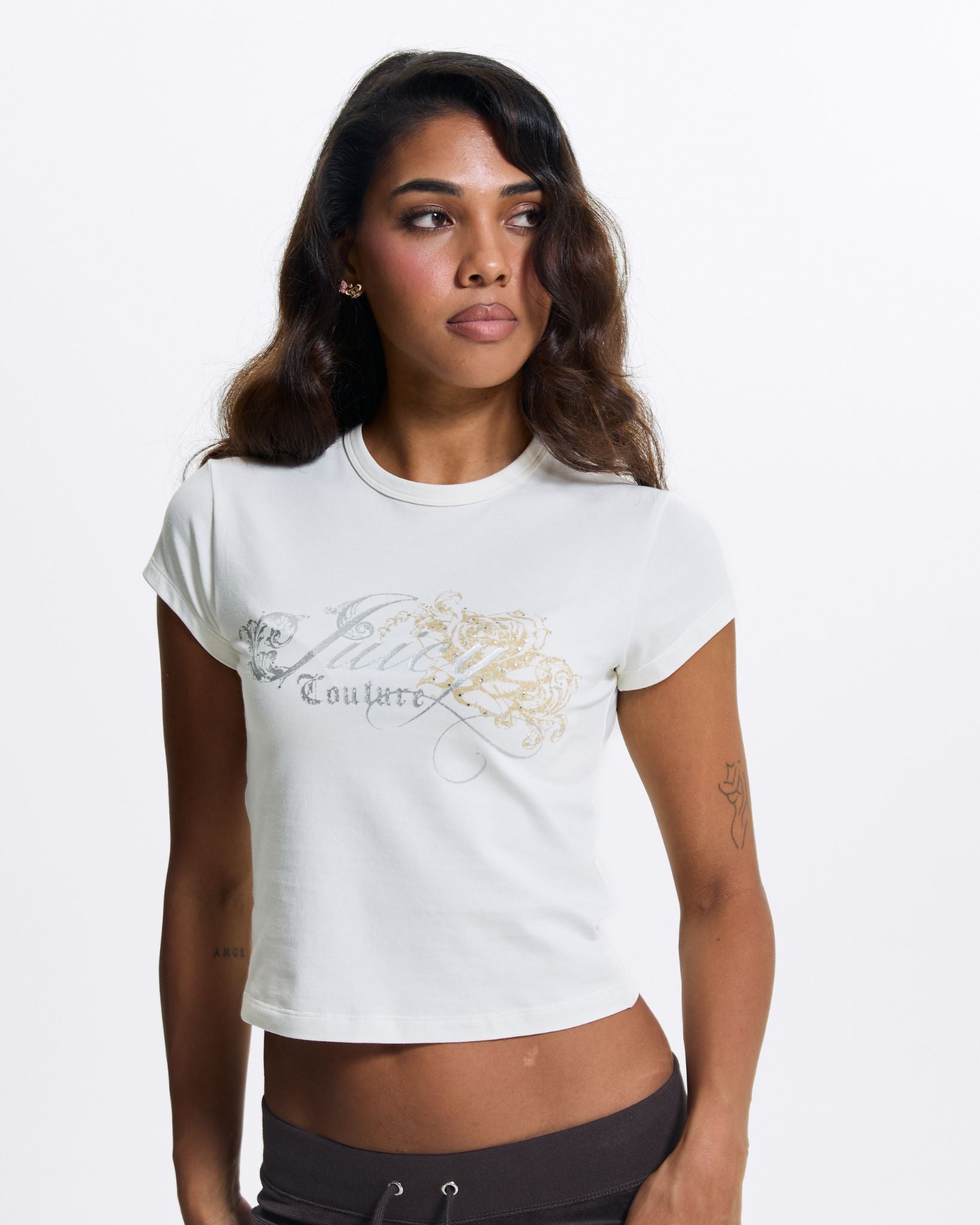 Juicy Rose Foil T-shirt Marshmallow