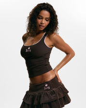 Old Gothic Lace Trim Vest Java