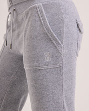 Classic Velour Layla Low Rise Pocket Flare Silver Marl - Juicy Couture Scandinavia