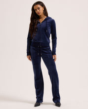 Classic Velour Robertson Zip Hoodie Night Sky - Juicy Couture Scandinavia