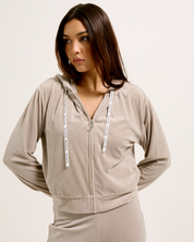 Liv Rib Velour Hoodie String