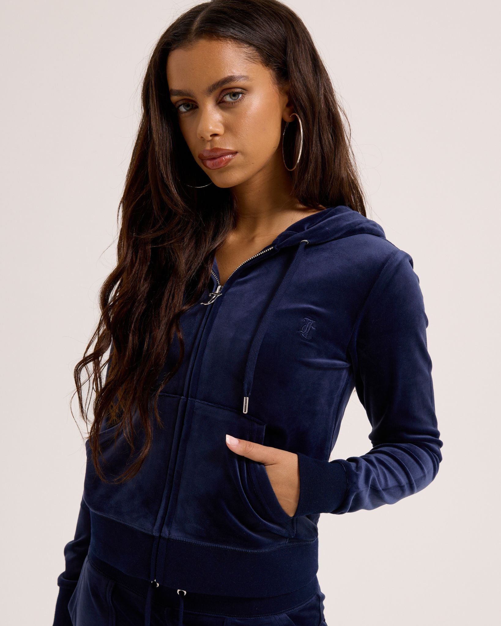 Classic Velour Robertson Zip Hoodie Night Sky - Juicy Couture Scandinavia