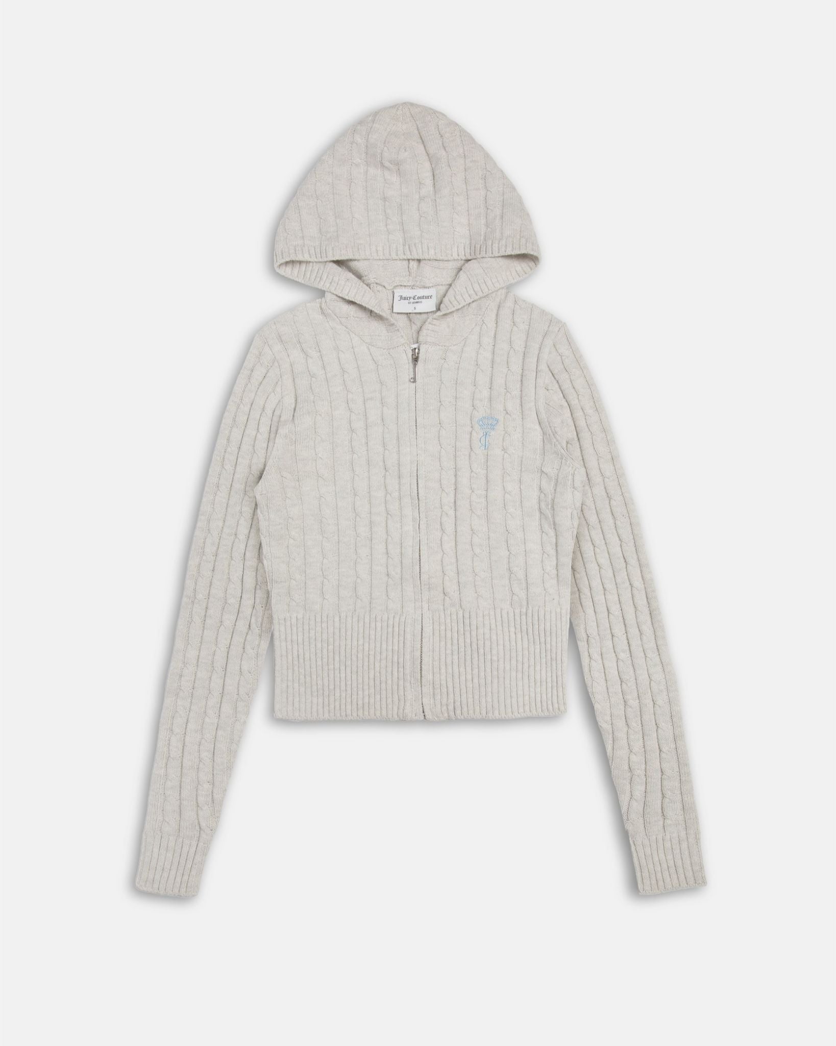Maya Cable Knit Zip Up Grey Marl - Juicy Couture Scandinavia