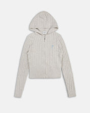 Maya Cable Knit Zip Up Grey Marl - Juicy Couture Scandinavia