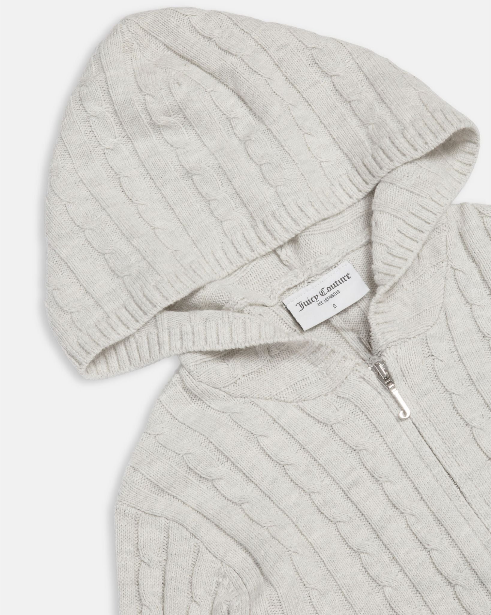 Maya Cable Knit Zip Up Grey Marl - Juicy Couture Scandinavia