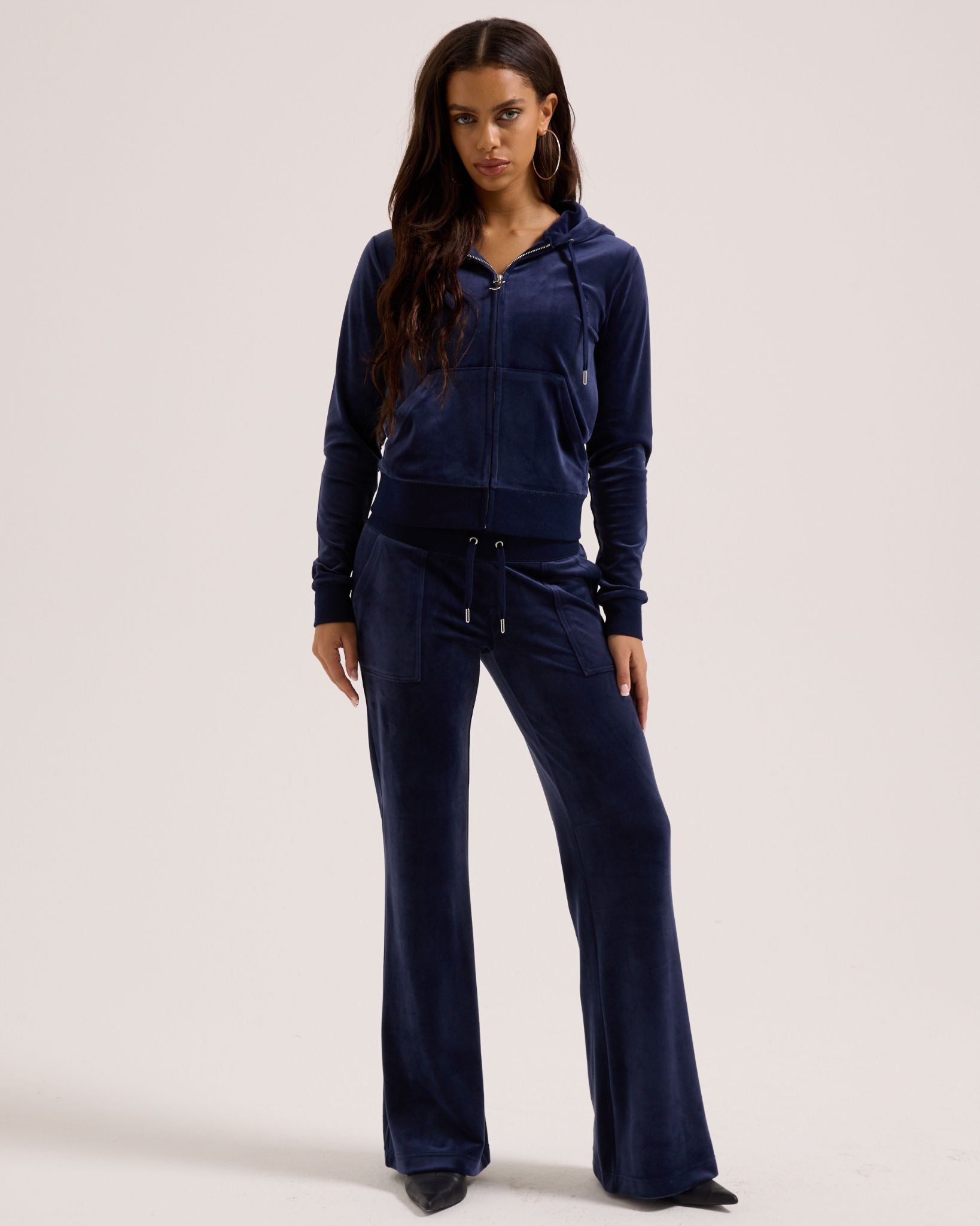 Classic Velour Layla Low Rise Pocket Flare Night Sky - Juicy Couture Scandinavia