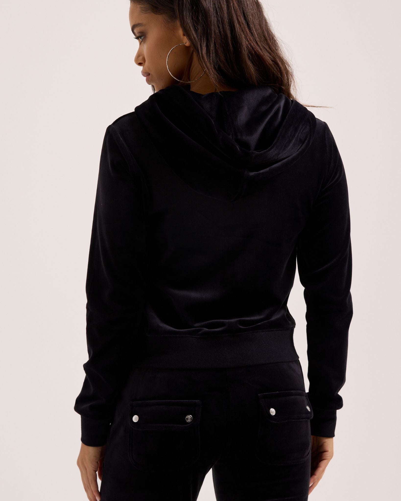 Classic Velour Robertson Zip Hoodie Black - Juicy Couture Scandinavia