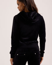Classic Velour Robertson Zip Hoodie Black - Juicy Couture Scandinavia