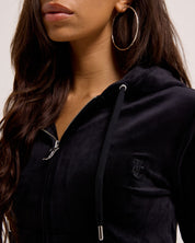 Classic Velour Robertson Zip Hoodie Black - Juicy Couture Scandinavia
