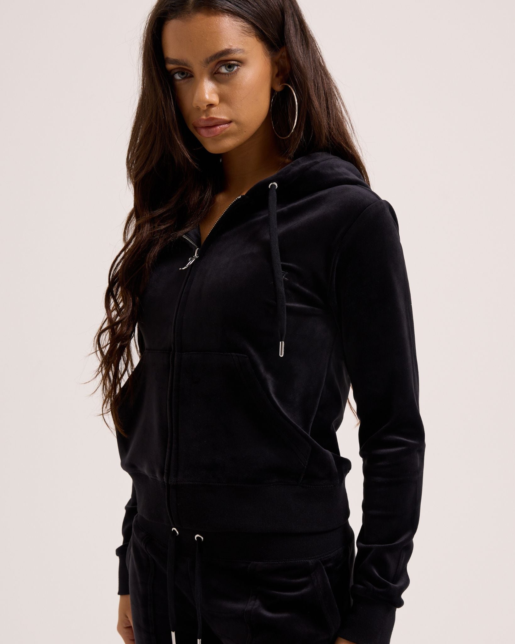 Classic Velour Robertson Zip Hoodie Black - Juicy Couture Scandinavia