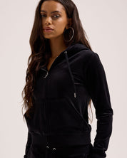 Classic Velour Robertson Zip Hoodie Black - Juicy Couture Scandinavia