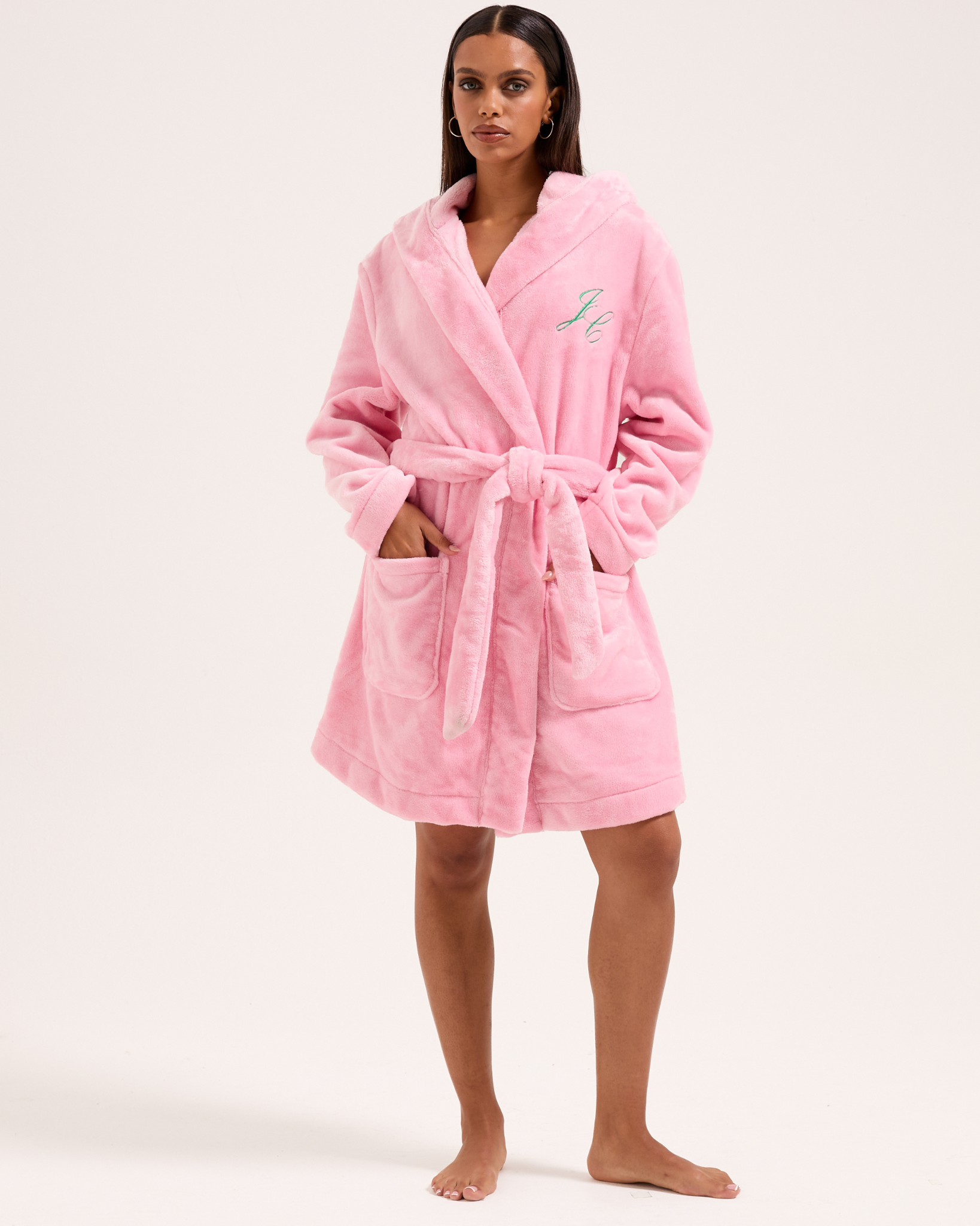 Crown Plush Hooded Robe Juicy Pink - Juicy Couture Scandinavia