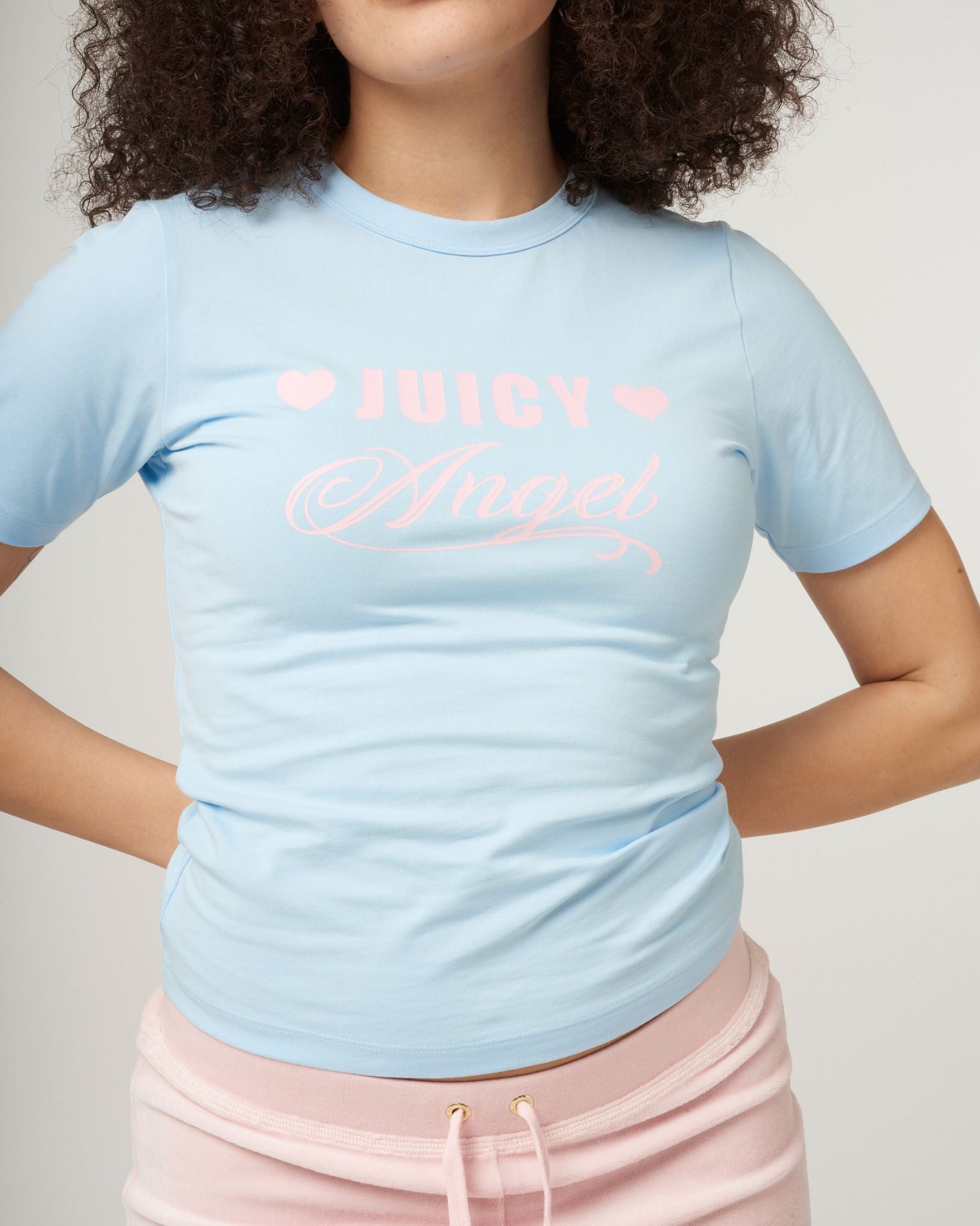 Juicy Angel Fitted T-shirt Powder Blue