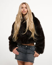 Hadi Faux Fur Jacket Java