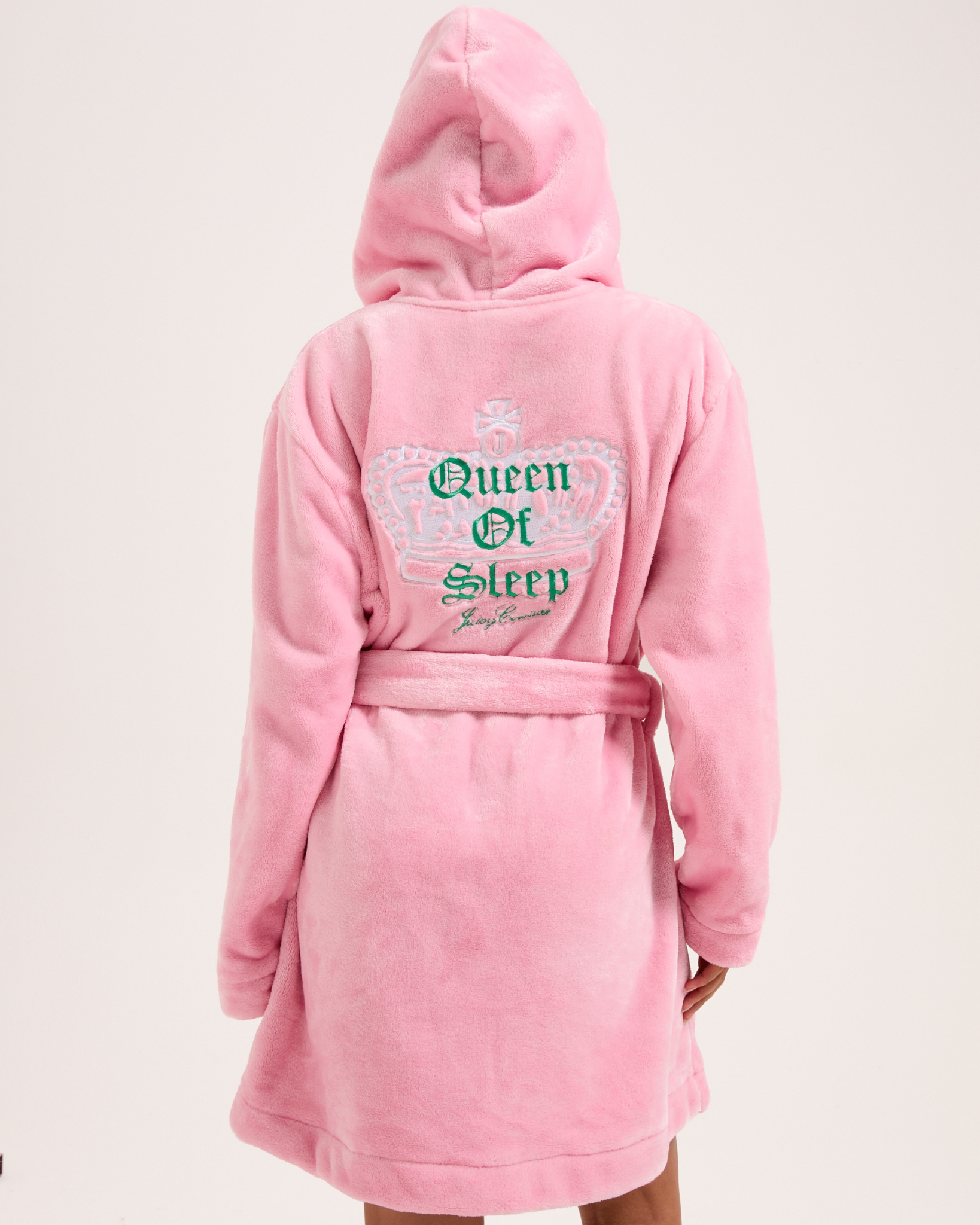 Crown Plush Hooded Robe Juicy Pink - Juicy Couture Scandinavia