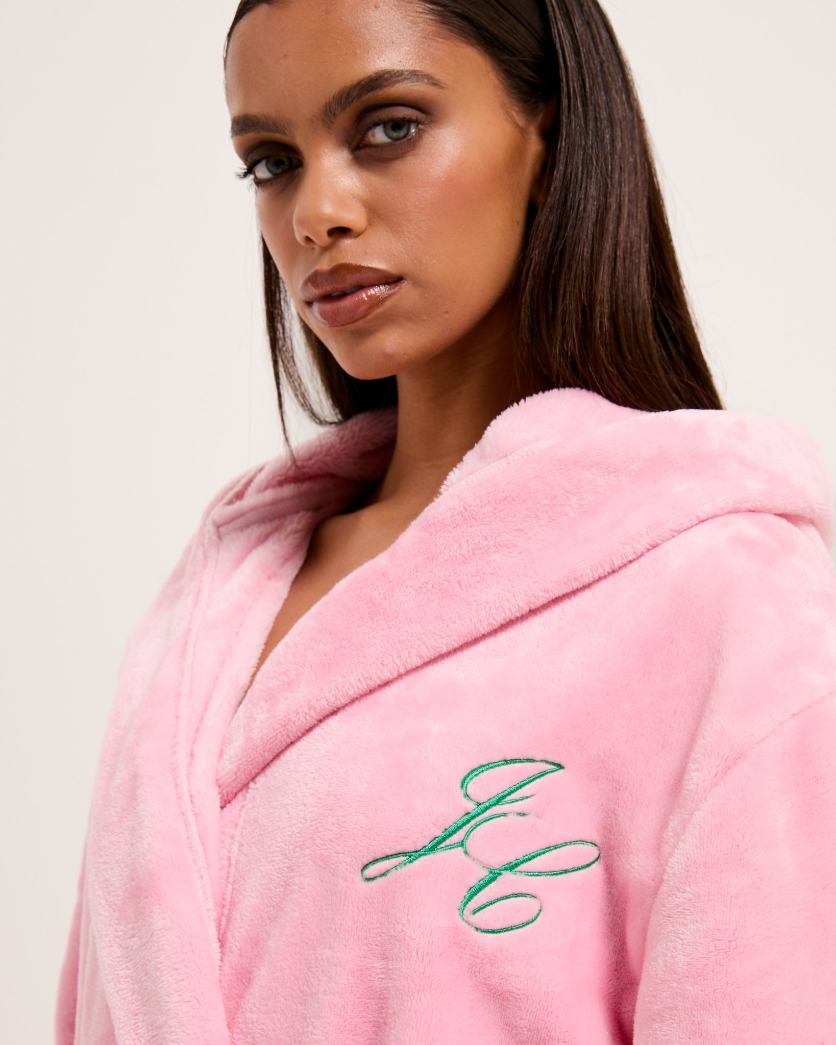 Crown Plush Hooded Robe Juicy Pink - Juicy Couture Scandinavia