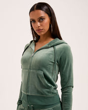 Classic Velour Robertson Zip Hoodie Duck Green - Juicy Couture Scandinavia