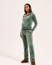 Classic Velour Robertson Zip Hoodie Duck Green - Juicy Couture Scandinavia