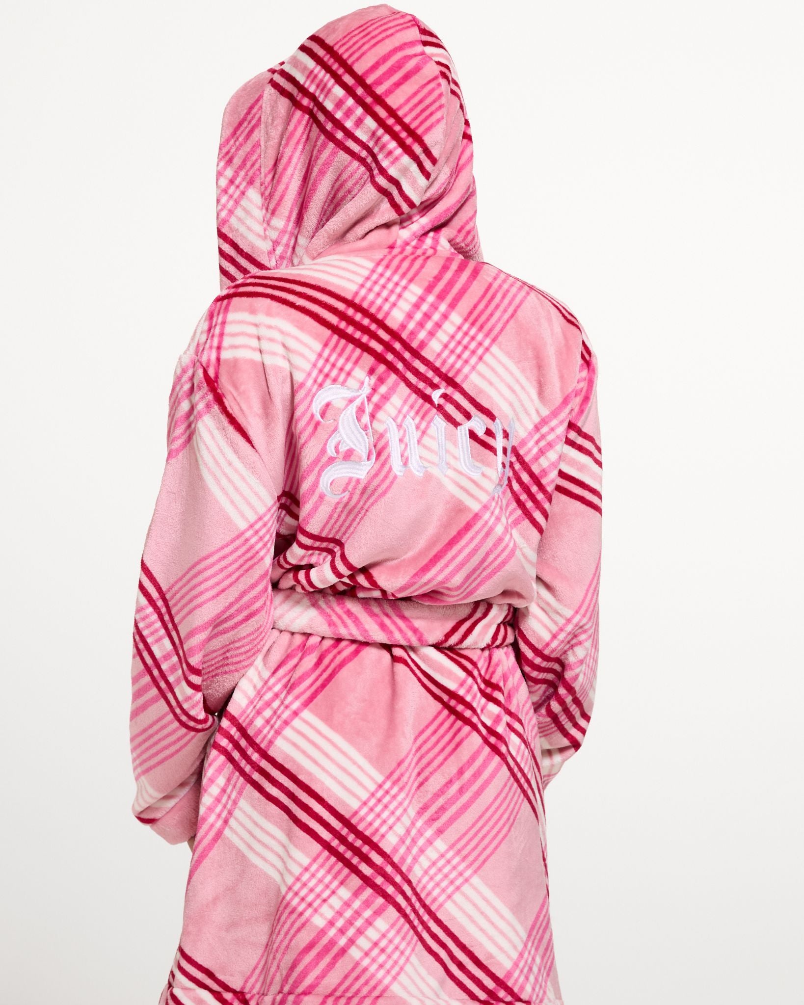 Lottie Check Plush Robe Pink Check