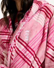 Lottie Check Plush Robe Pink Check