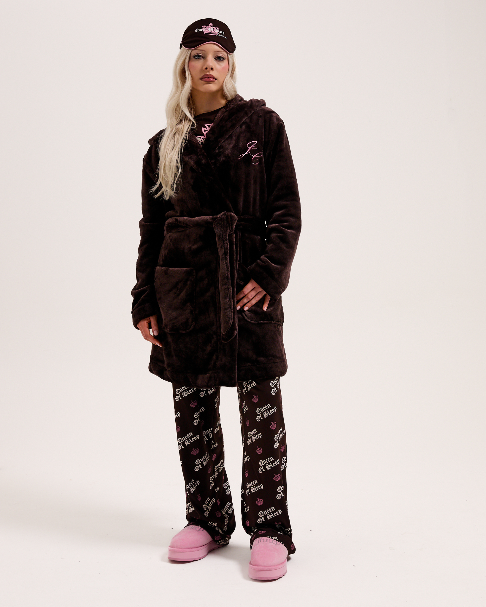 Crown Plush Hooded Robe Java - Juicy Couture Scandinavia