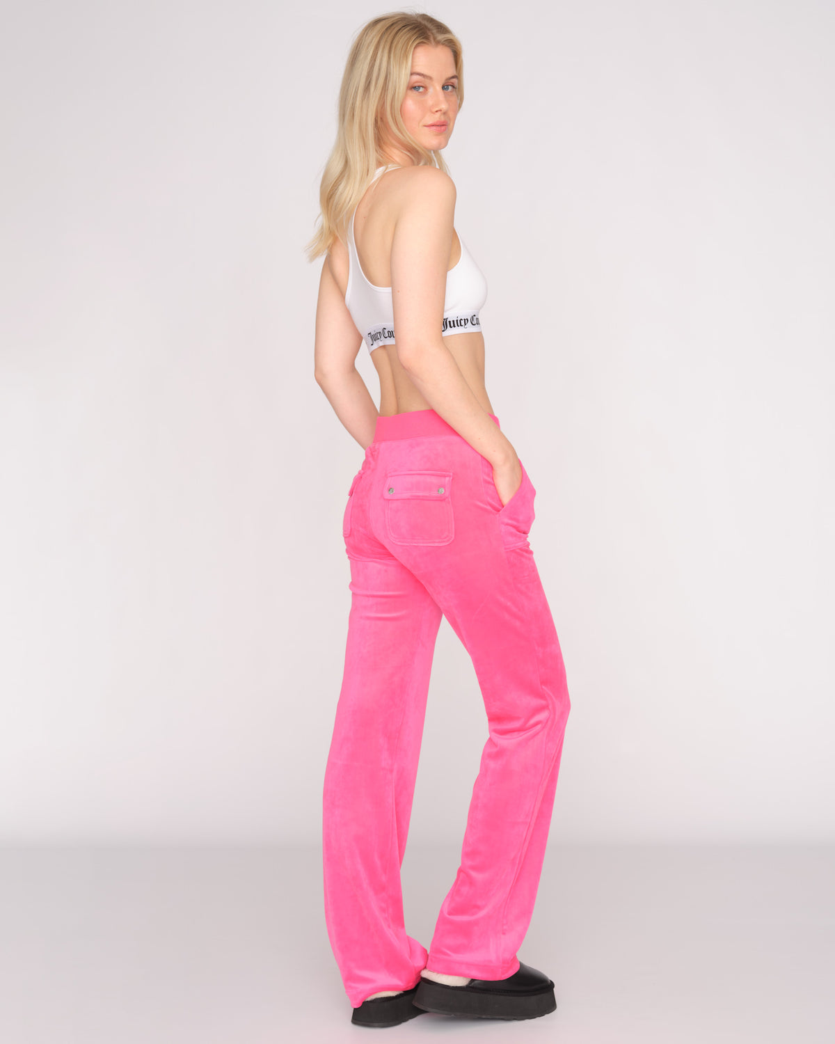 Classic Velour Del Ray Pant Pink Glo - Juicy Couture Scandinavia