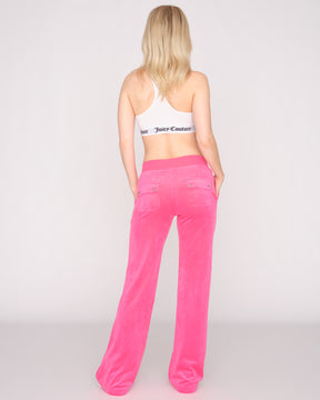Classic Velour Layla Low Rise Pocket Flare Pink Glo - Juicy Couture Scandinavia