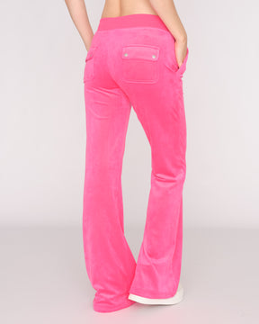Classic Velour Layla Low Rise Pocket Flare Pink Glo - Juicy Couture Scandinavia