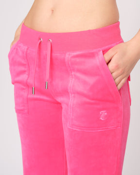 Classic Velour Layla Low Rise Pocket Flare Pink Glo - Juicy Couture Scandinavia