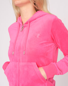 Classic Velour Robertson Zip Hoodie Pink Glo - Juicy Couture Scandinavia