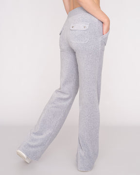 Classic Velour Layla Low Rise Pocket Flare Silver Marl - Juicy Couture Scandinavia