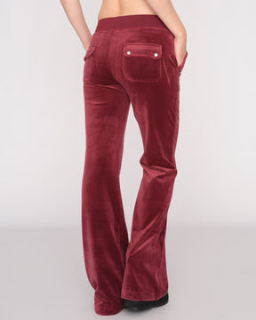 Classic Velour Layla Low Rise Pocket Flare Tawny Port - Juicy Couture Scandinavia