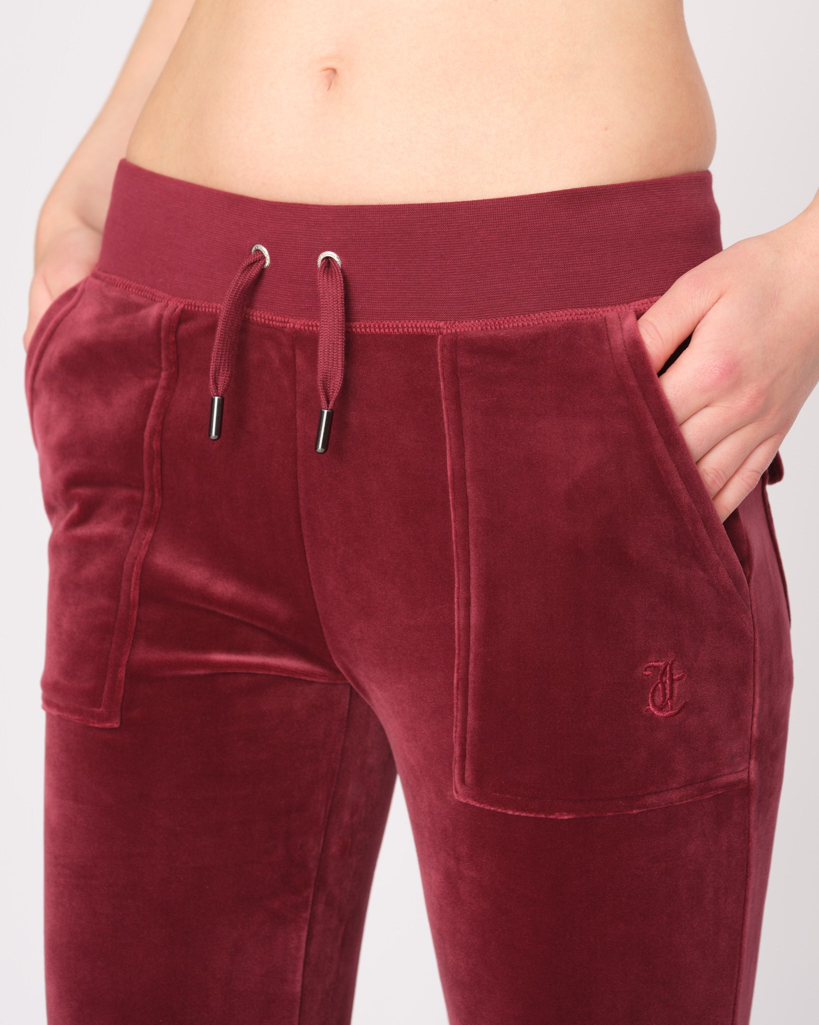 Classic Velour Layla Low Rise Pocket Flare Tawny Port - Juicy Couture Scandinavia