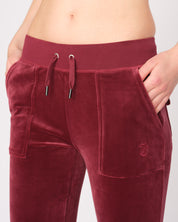 Classic Velour Layla Low Rise Pocket Flare Tawny Port - Juicy Couture Scandinavia